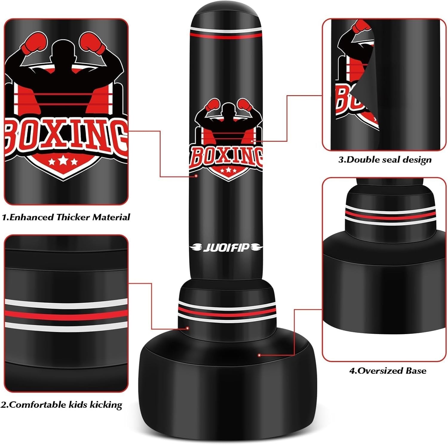 70in Inflatable Standing Boxing Bag Set Kickboxing MMA Fitness