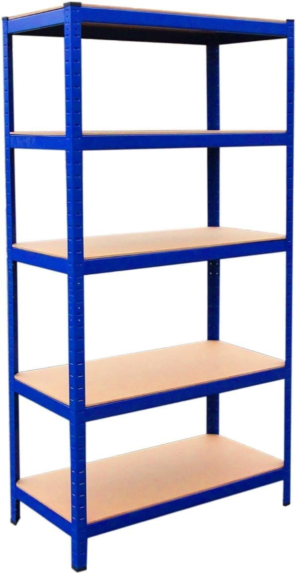 Heavy Duty Boltless Garage Shelving Set 5 Tier Racks 75/90cm + Workbench Kit