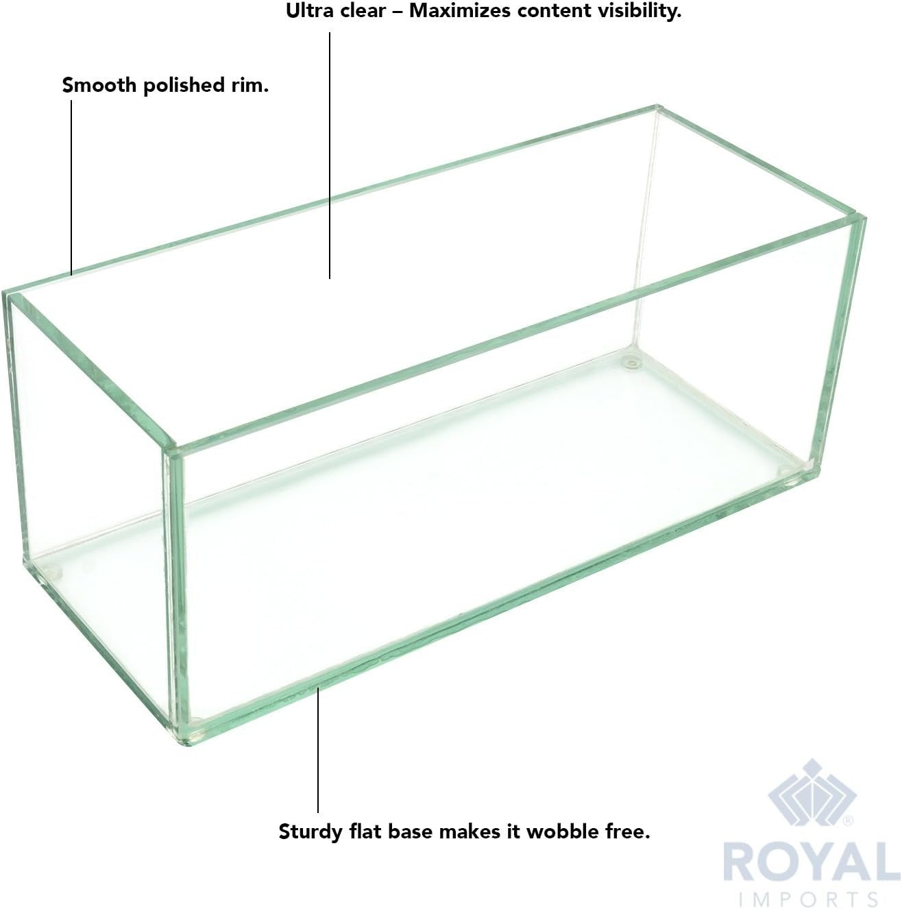 Rectangular Glass Flower Vase Clear Table Centrepiece Wedding Decor