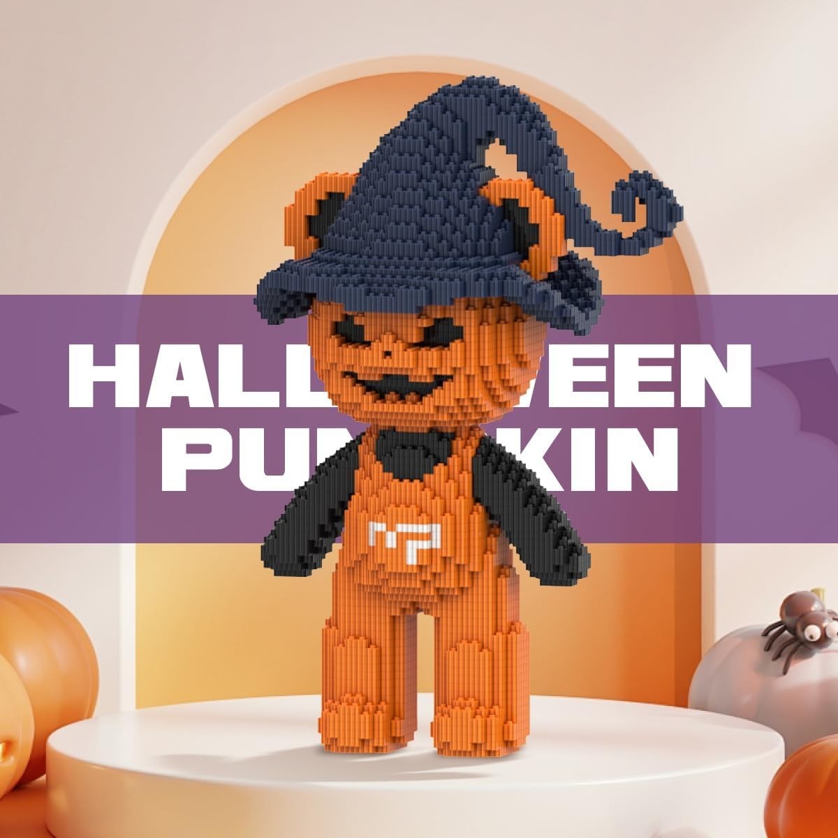 Halloween Pumpkin Bear Micro Brick Set 2715pcs | Spooky Decor Gift Toy