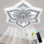 Low Profile LED Ceiling Fan, 6 Speeds, Dimmable Light, White