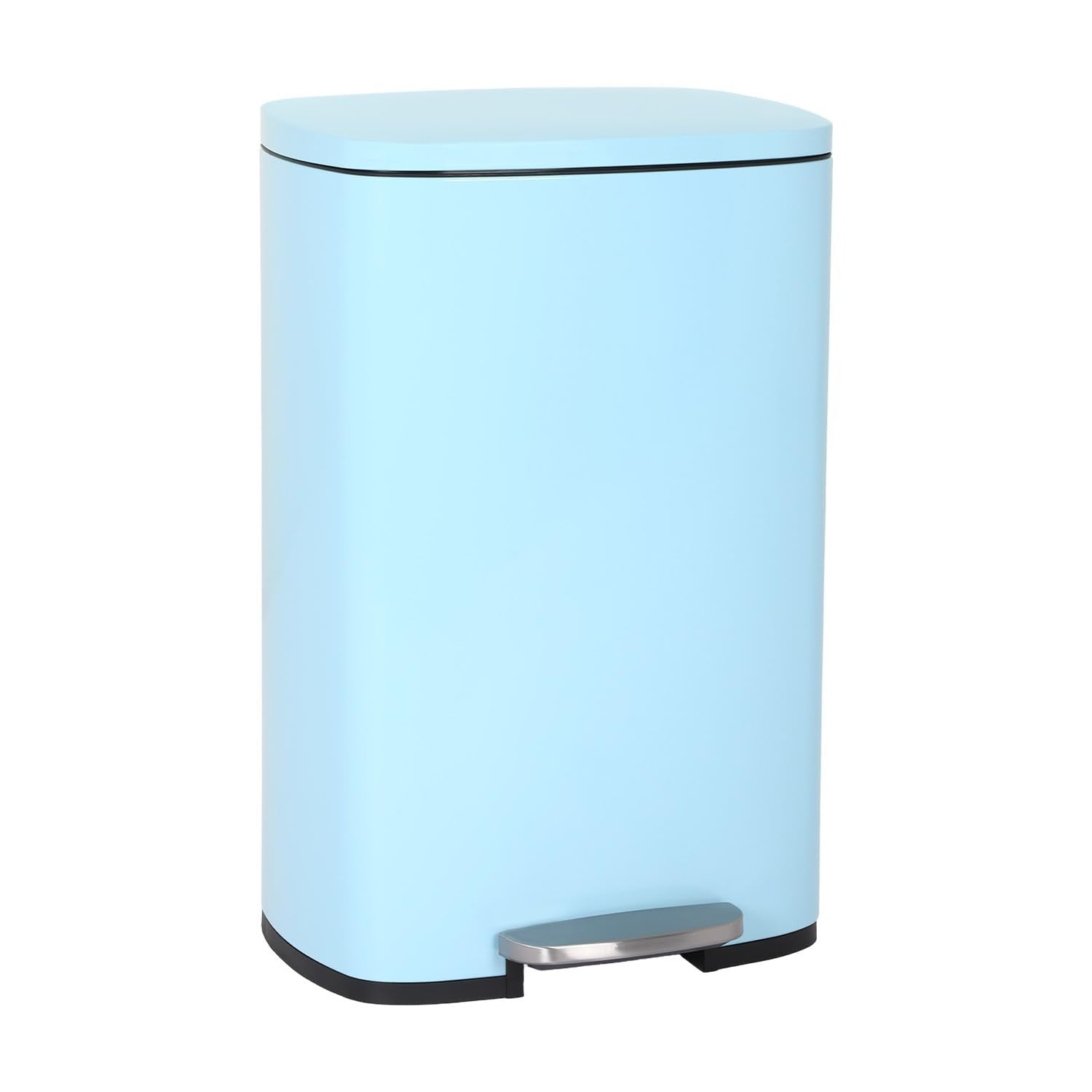 50L Stainless Steel Kitchen Bin Step Lid Soft Close Blue