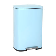 50L Stainless Steel Kitchen Bin Step Lid Soft Close Blue