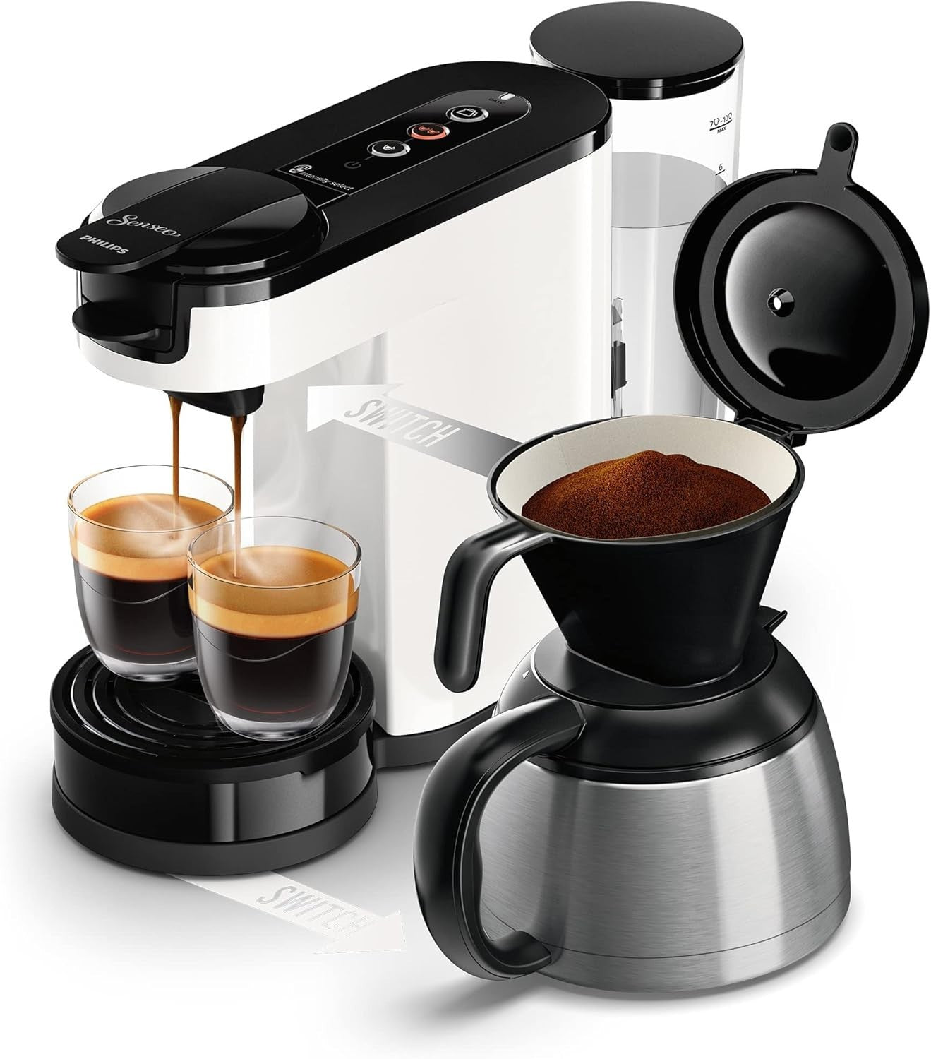 2-in-1 Coffee Machine | Pod & Filter Brewer | 1L Tank | 7 Cup Thermal Jug