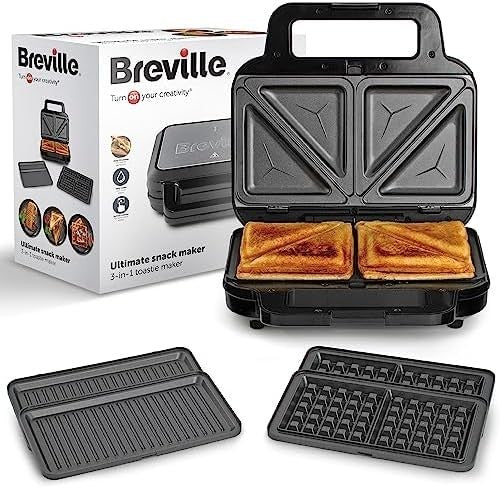 3 in 1 Snack Maker 350W Deep Fill Toastie Waffle Panini 30.7cm