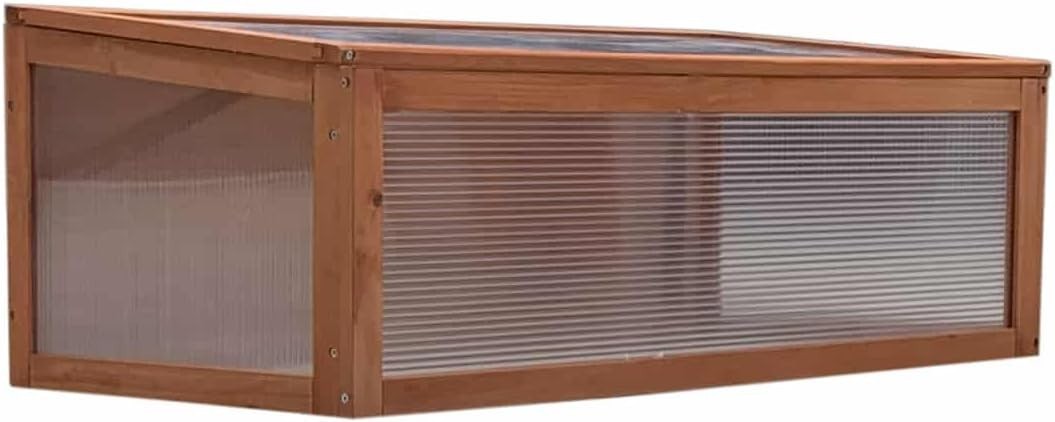 Compact Wooden Cold Frame Greenhouse 90x41x32cm for Plants & Seedlings