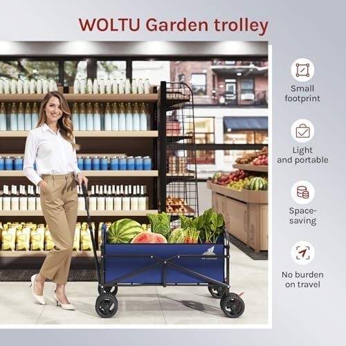 Heavy Duty Folding Utility Wagon 80kg All Terrain Cart Camping Beach
