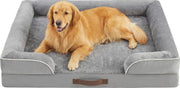 Extra Large Orthopedic Memory Foam Dog Bed Washable Sofa Grey 106cm