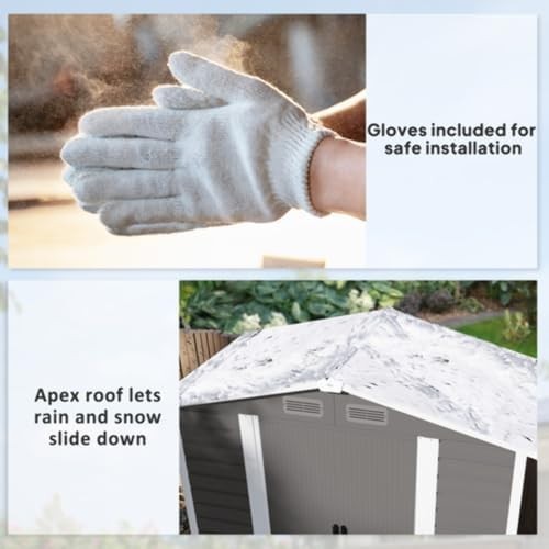 7x4ft Metal Garden Shed with Lockable Double Doors & Ventilation