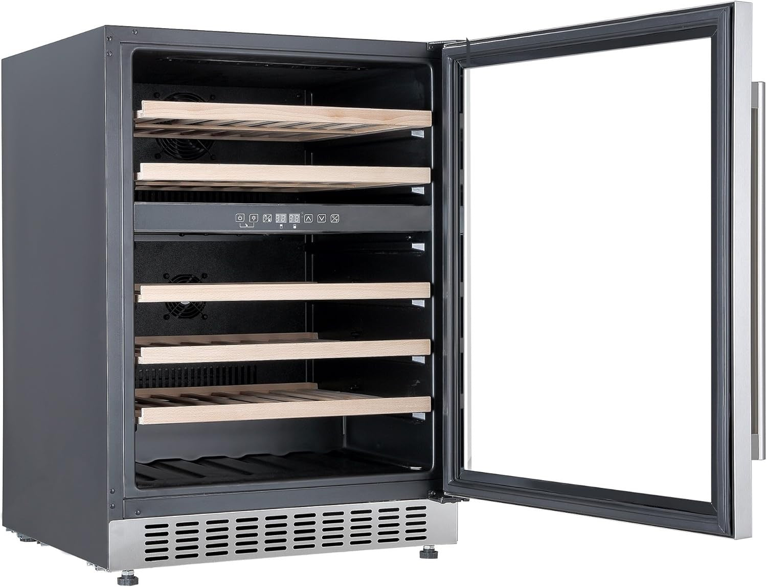 60cm Built In Wine Cooler Under Counter Fridge Digital Control 54 Bottle