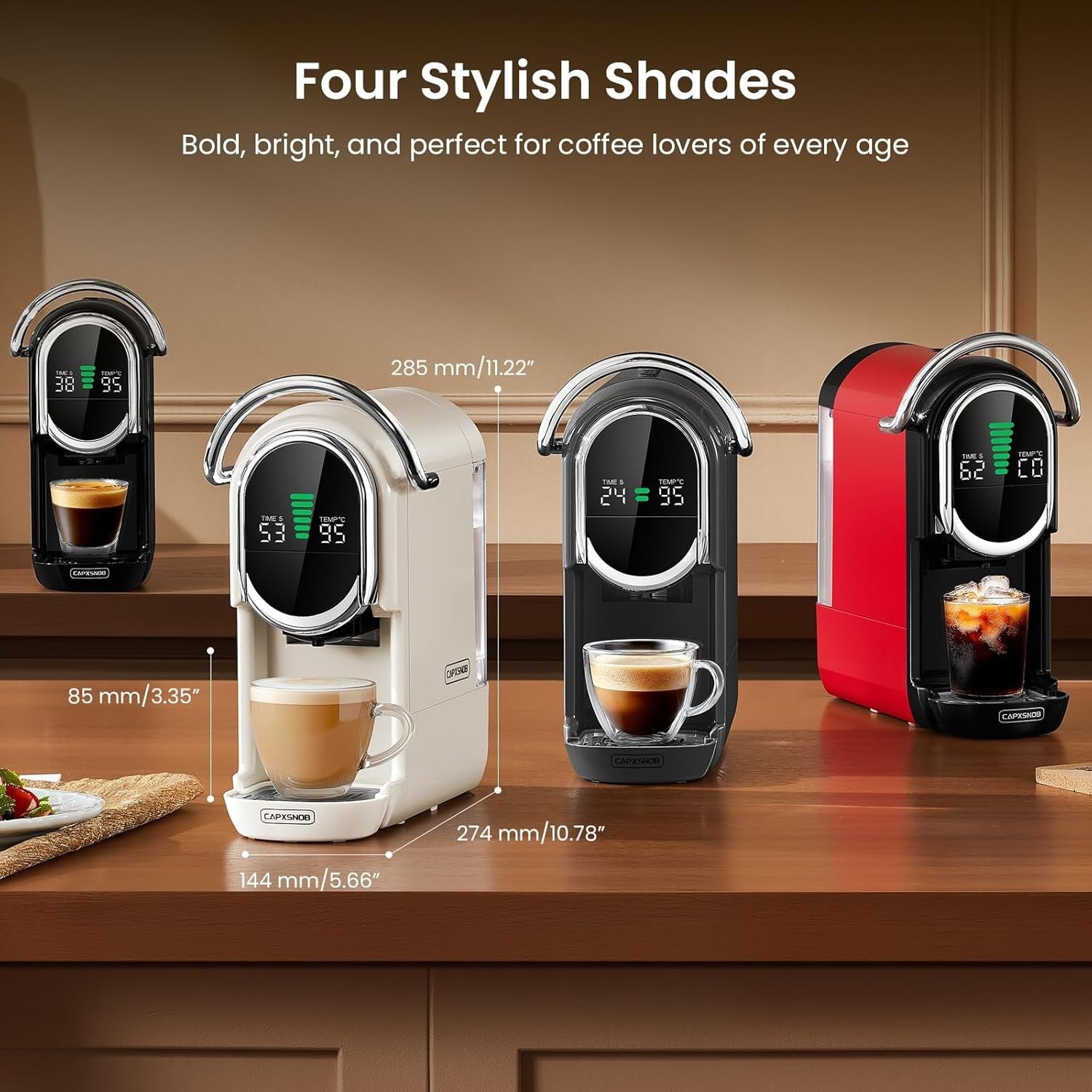 5-in-1 Pod Coffee Machine 20Bar Hot Cold Brew Mini Maker Fast Heat-Up White