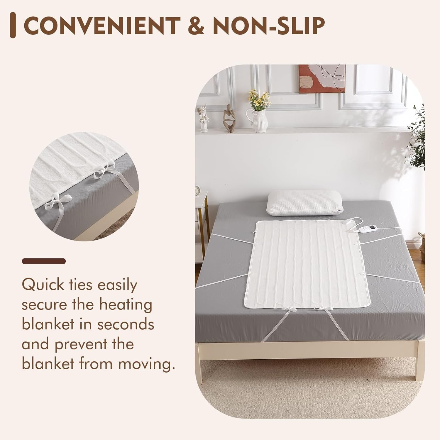 Electric Heated Underblanket Bed Warmer Single Fast Heat Timer Washable