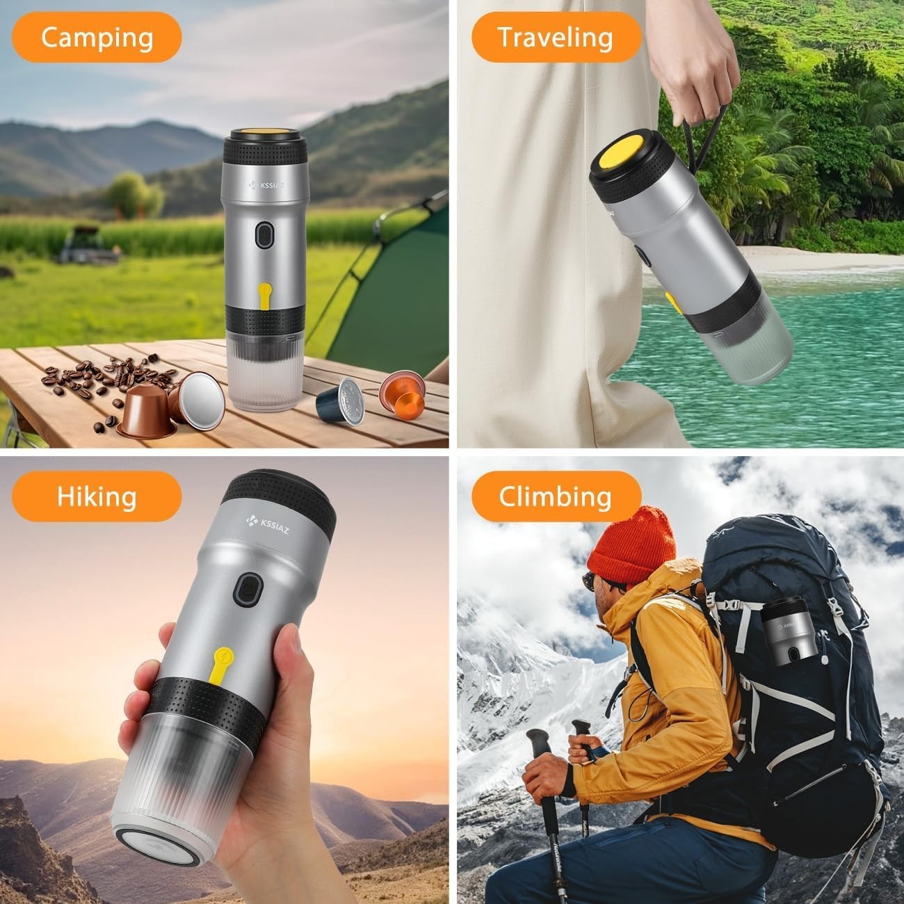 Portable 20Bar Mini Espresso Maker Self-Heating USB-C Travel Coffee Machine