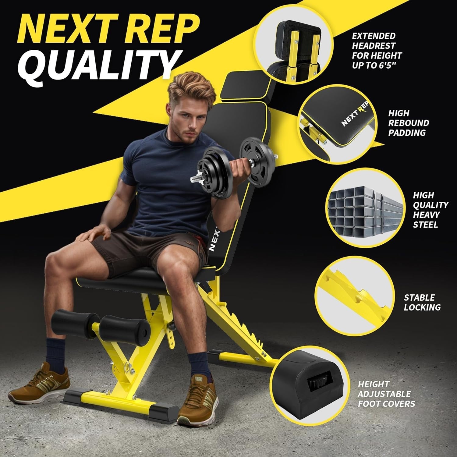 1000lb Adjustable Weight Bench Fast Folding Incline Decline Home Gym