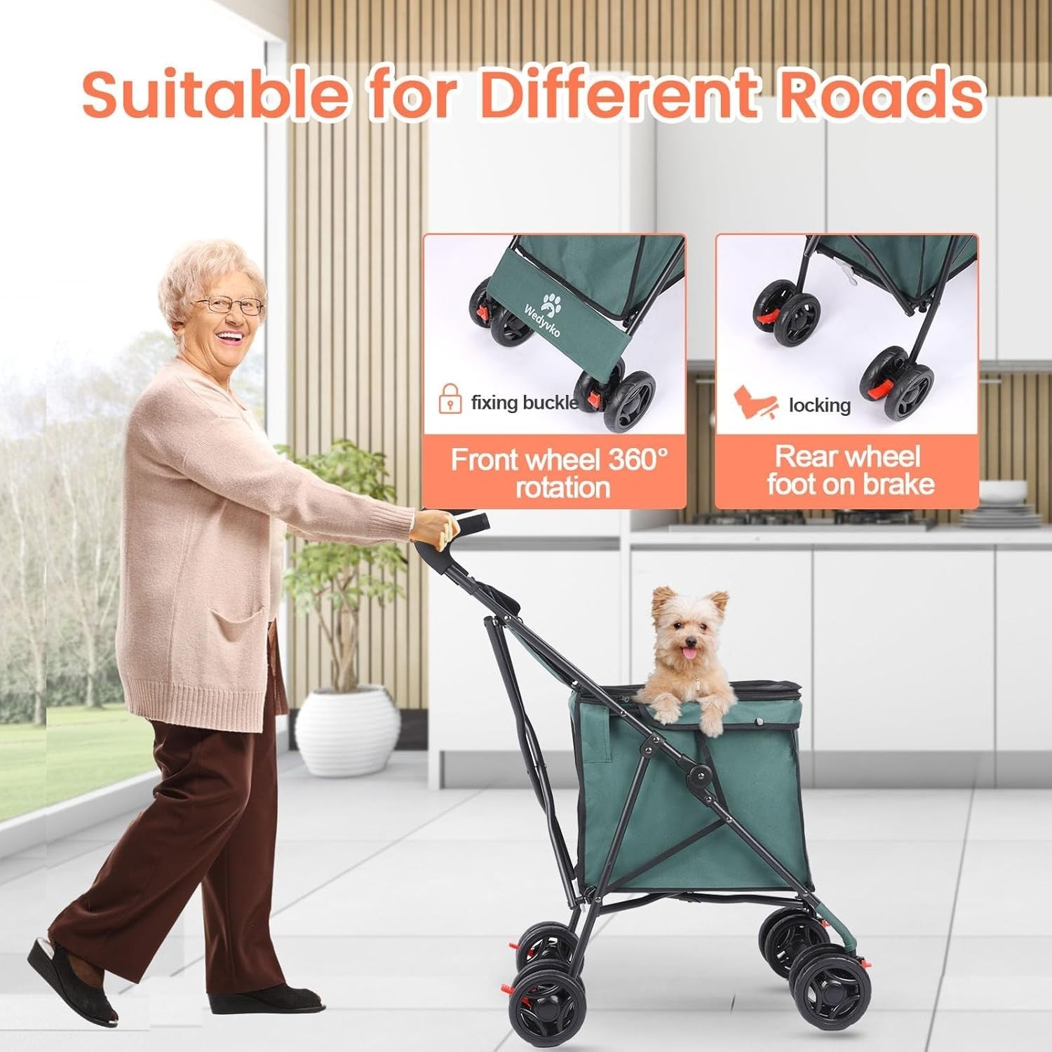 Heavy Duty Folding Wagon Cart Outdoor Garden Trolley Large Capacity All Terrain