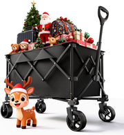 Heavy Duty Folding Wagon Cart 140L Utility Trolley Garden Camping Sports