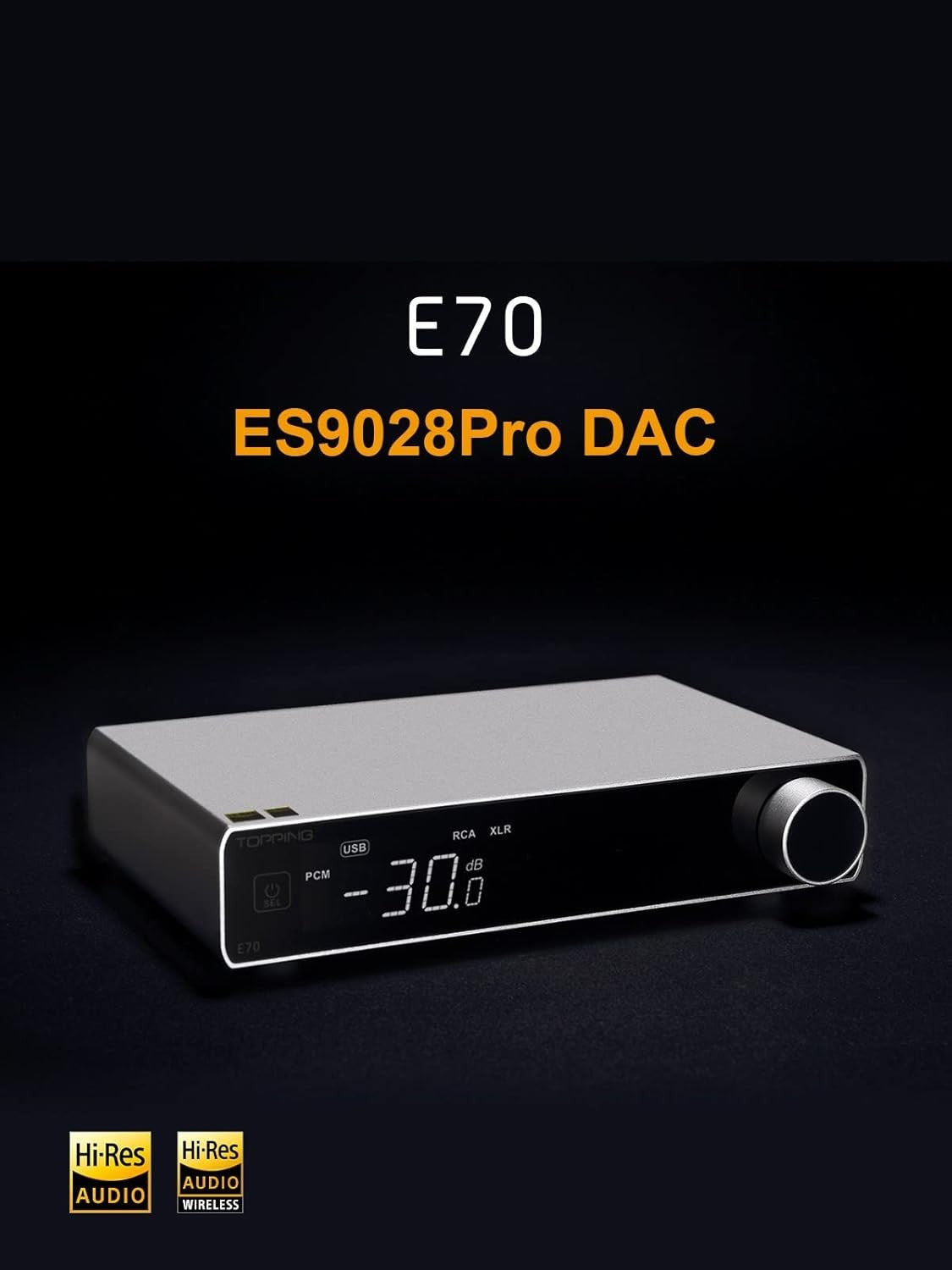 E70 Black DSD512 ES9028PRO Bluetooth 5.1 DAC LDAC XLR RCA Output