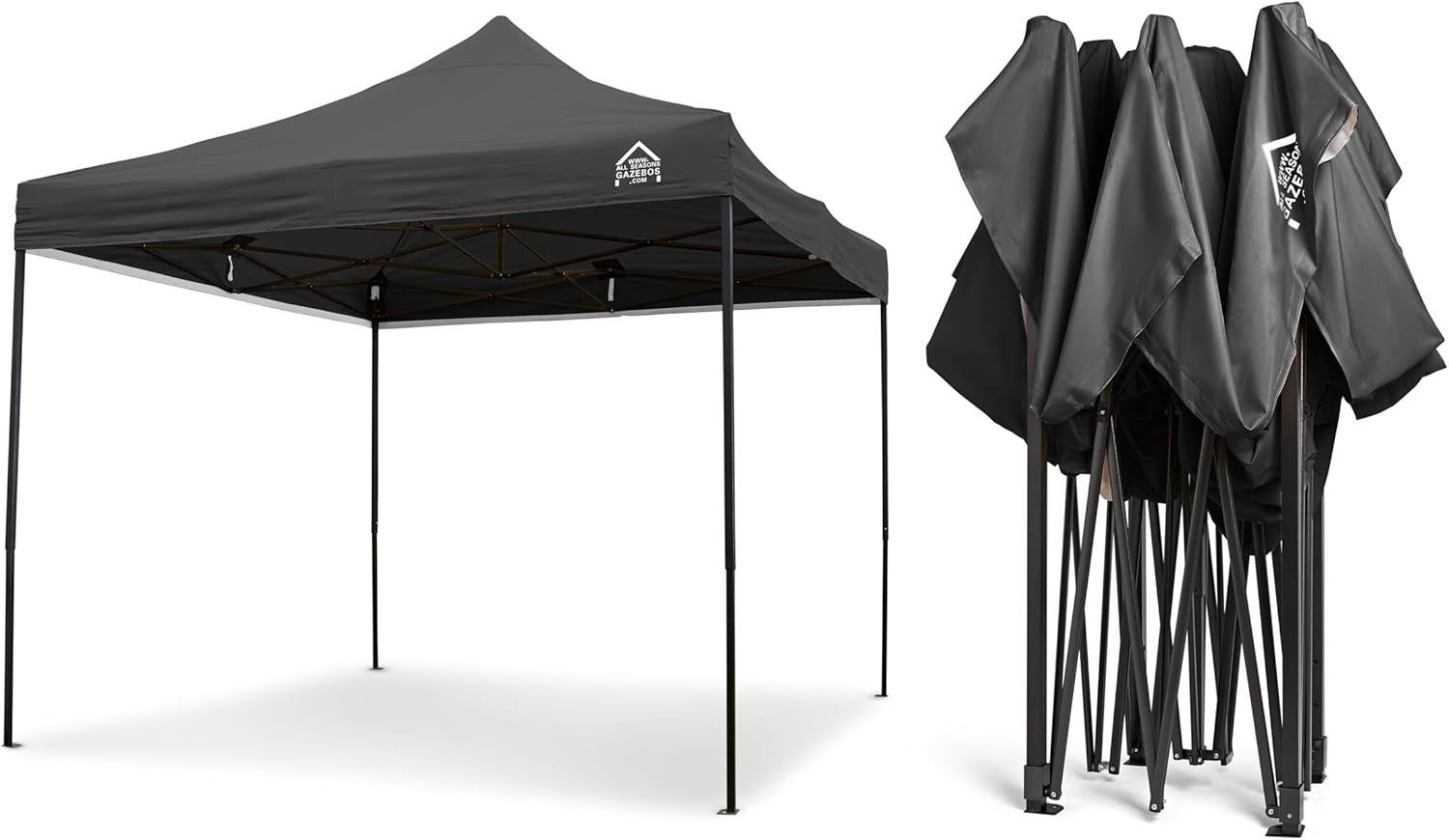 3x3M Black Pop Up Gazebo Heavy Duty Waterproof Outdoor Canopy With Accessories
