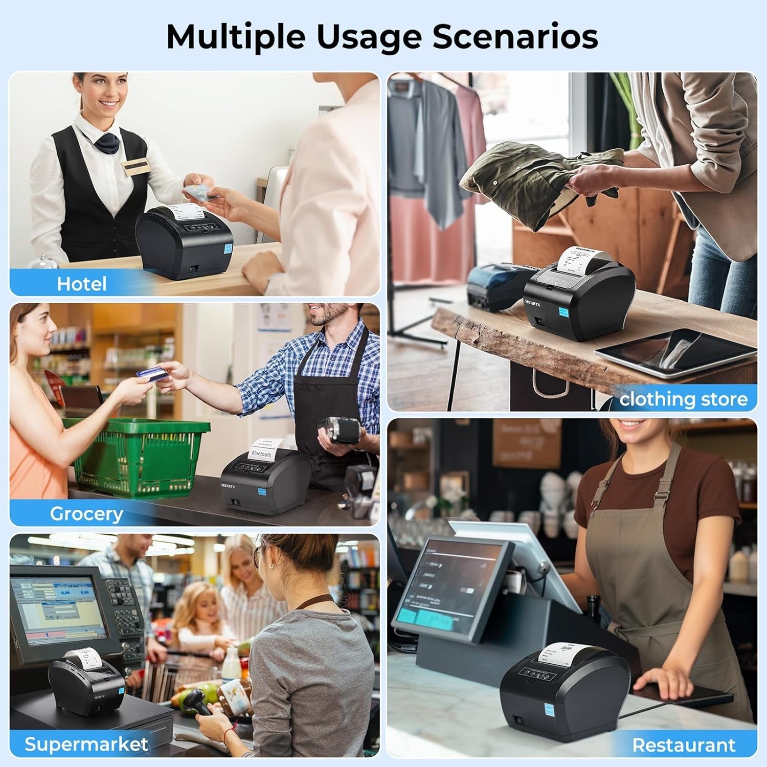 MUNBYN Thermal Receipt Printer POS USB/Ethernet for Home & Business