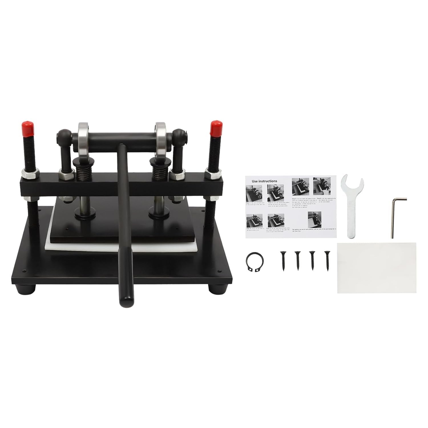 Manual Die Cutter 2T Leather Cutting Press Dual Guide Shaft Craft Clicker
