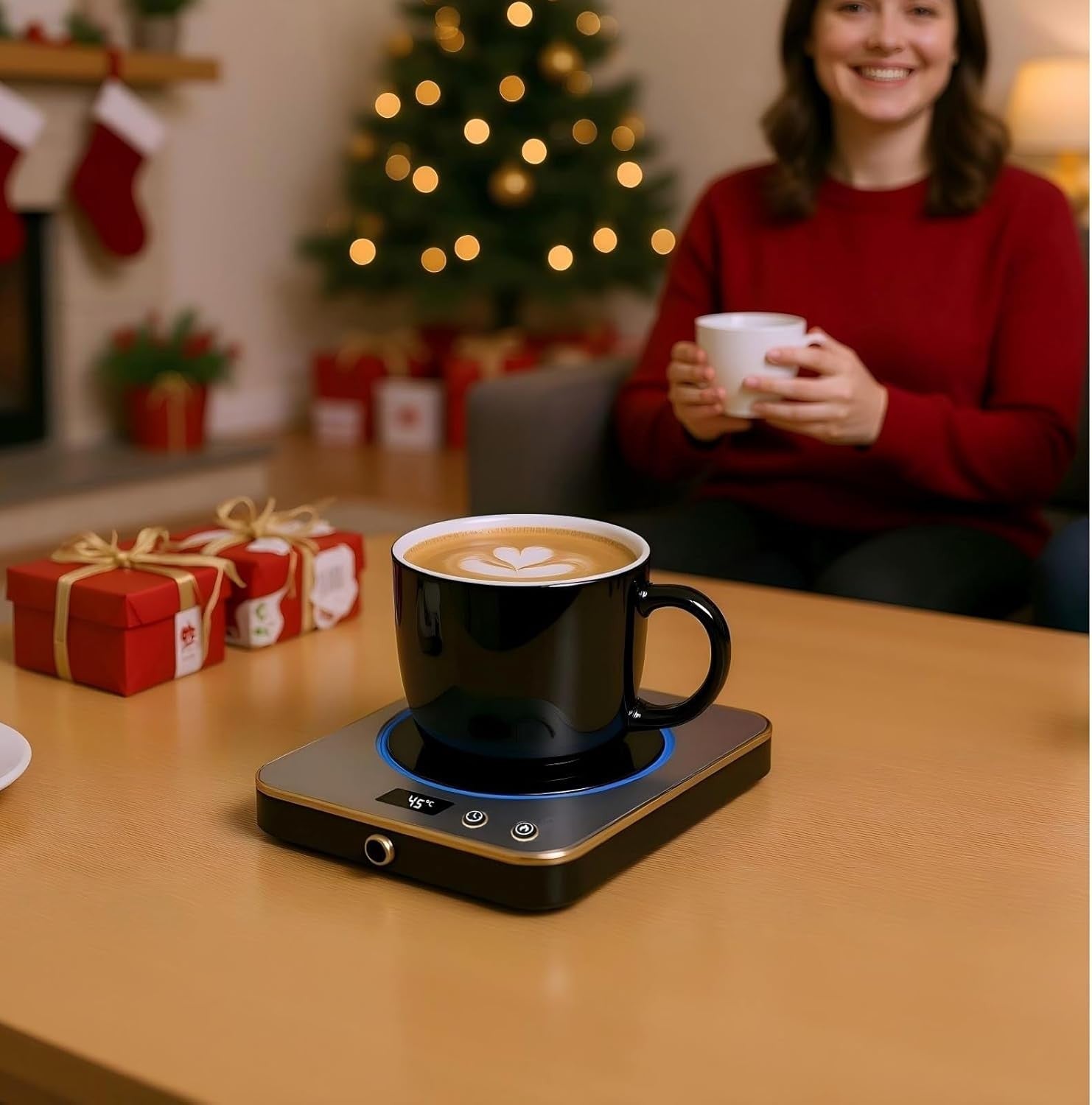 Smart Coffee Mug Warmer 3 Temp LED Desk Cup Heater Silver