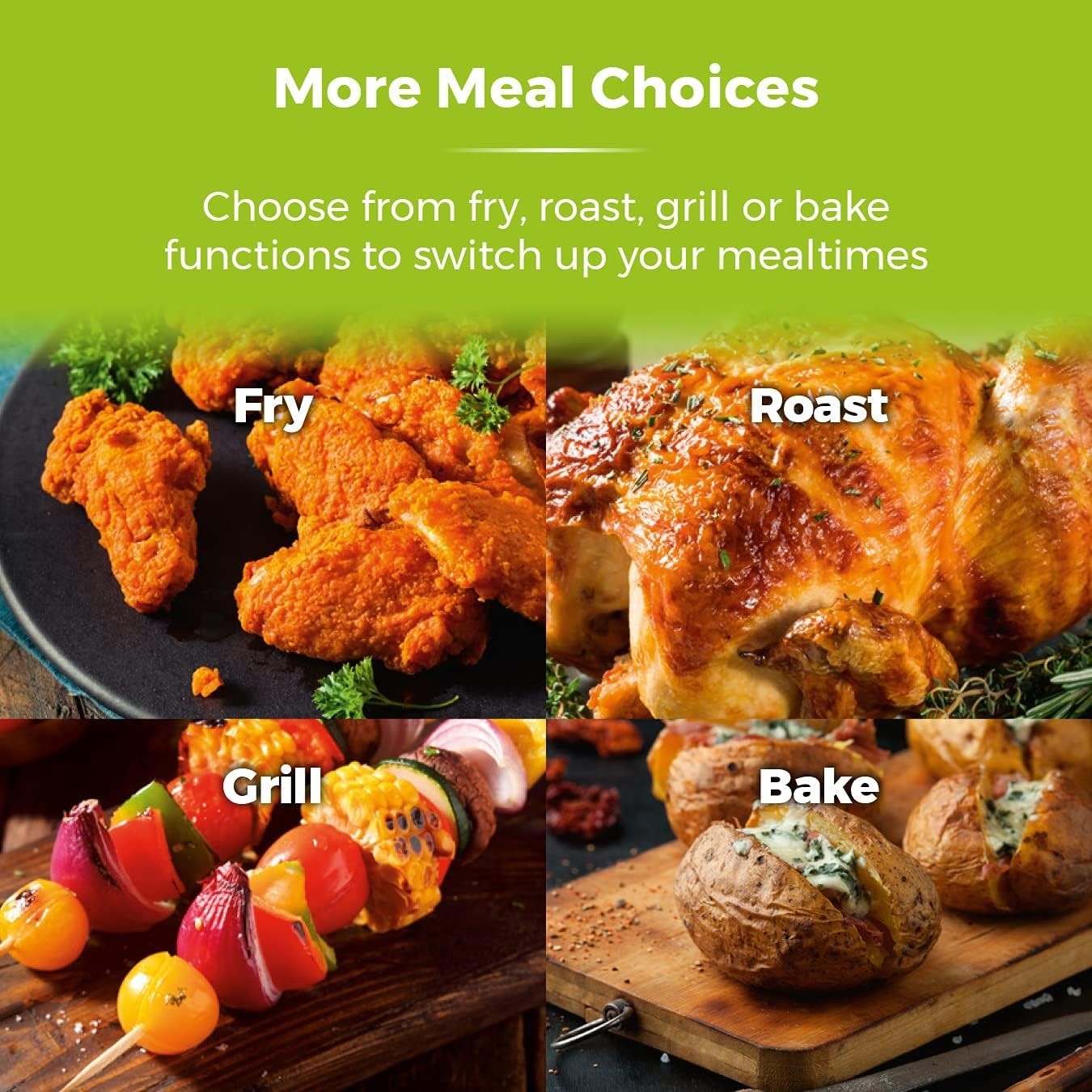 4.3L Family Size Air Fryer Vortx Tech Fast Healthy Cooker 1500W Roast Grill Bake