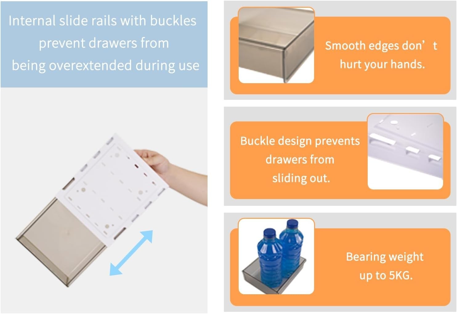Under Desk Drawer Organizer 3-Pack | Slide-Out Storage for Office & Home