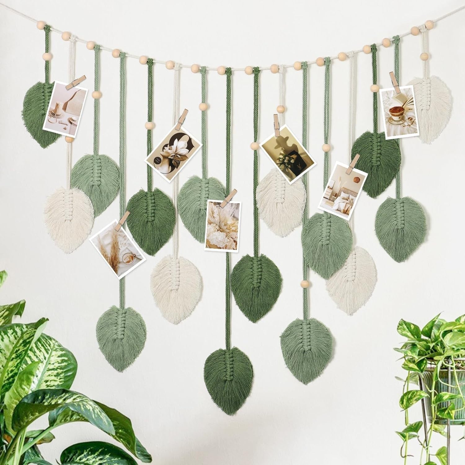 Large Macrame Leaves Wall Hanging Boho Tapestry 28x51in