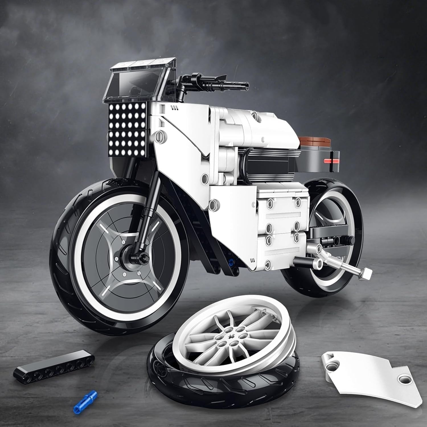 517 PCS Futuristic Motorcycle Model Kit with Full Instructions & Display Ready