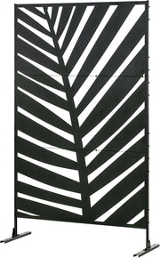 Garden Privacy Screen Freestanding Metal Divider Banana Leaf 6.5FT Outdoor Panel