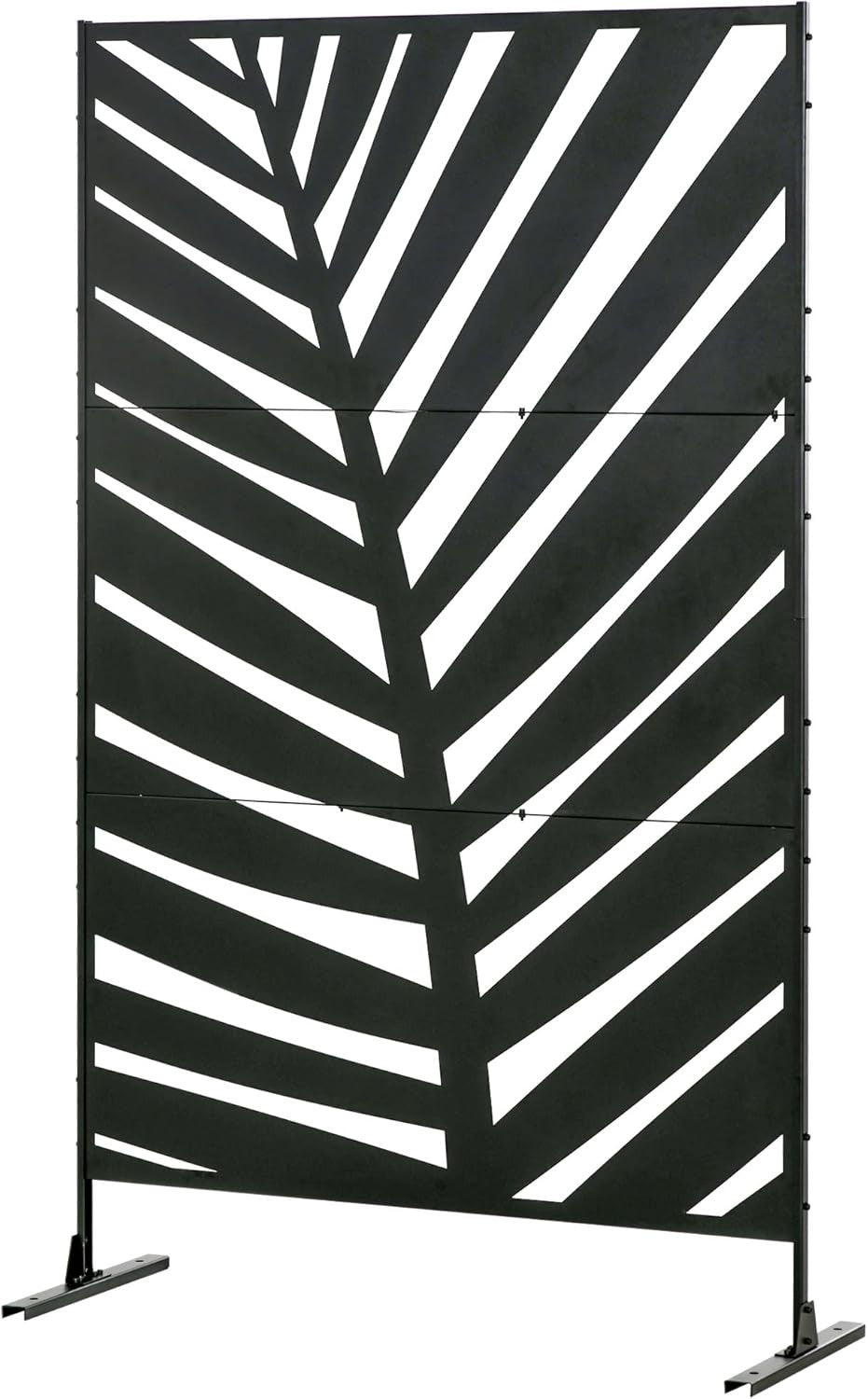 Garden Privacy Screen Freestanding Metal Divider Banana Leaf 6.5FT Outdoor Panel