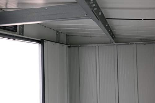 Metal Garden Storage Shed 8x4ft Pent Roof Waterproof Outdoor, Shed Anthracite