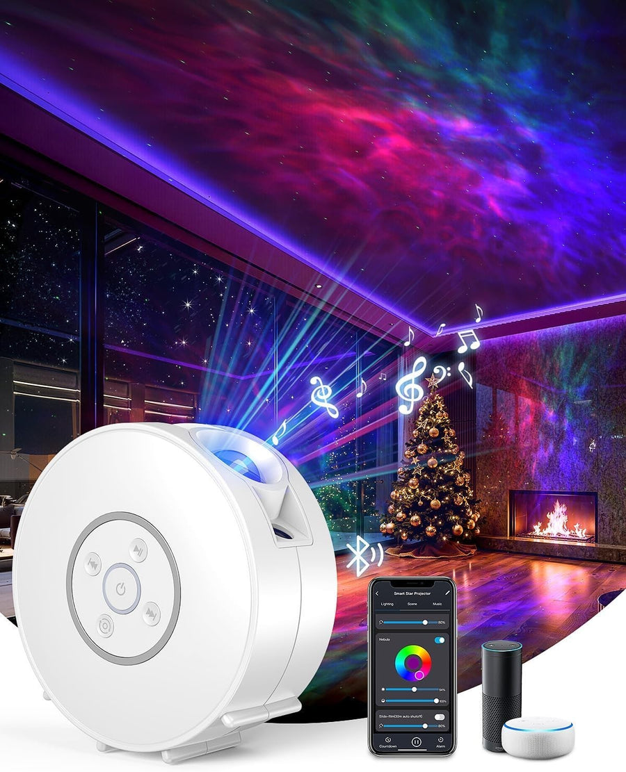 Smart Galaxy Projector WiFi 3D Star Light Alexa Bluetooth Music RGB