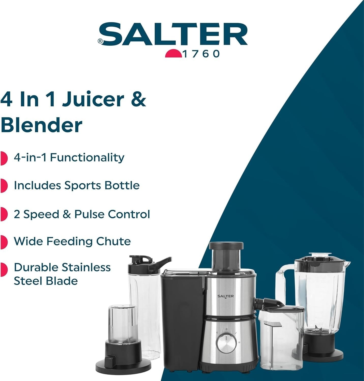 4 in 1 Juicer Blender 400W Smoothie Maker Grinder Sports Bottle Kit