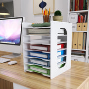 7-Tier Desk File Organizer Letter Tray A4 Paper Holder Document Rack