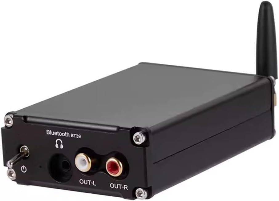 Black HiFi Bluetooth 5.0 Audio Receiver – Lossless Stereo Adapter