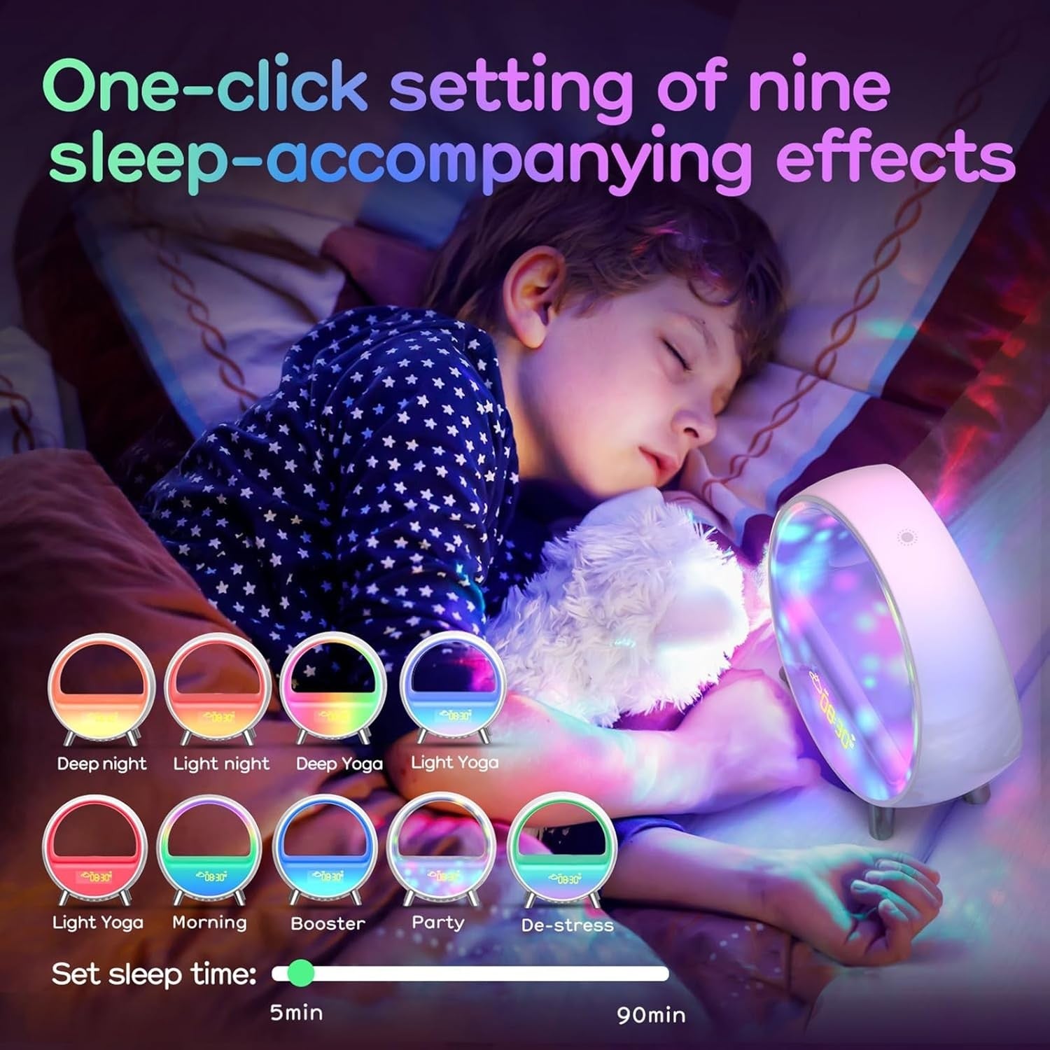 Sunrise Alarm Clock Wake Up Light White Noise Dual Alarm Sleep Timer