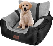 Dog Car Booster Seat Waterproof Plush Travel Bed Safety Leash 16kg