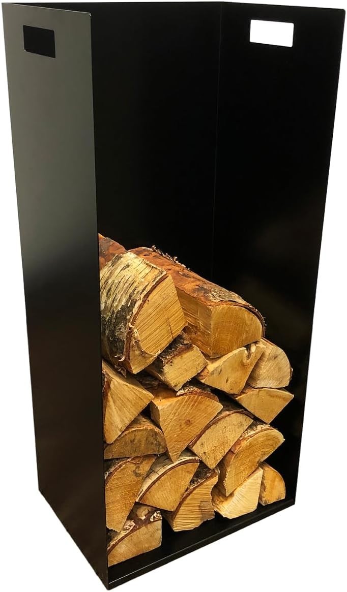Extra Wide Indoor Firewood Log Holder - Heavy Duty Steel, Tall & Durable