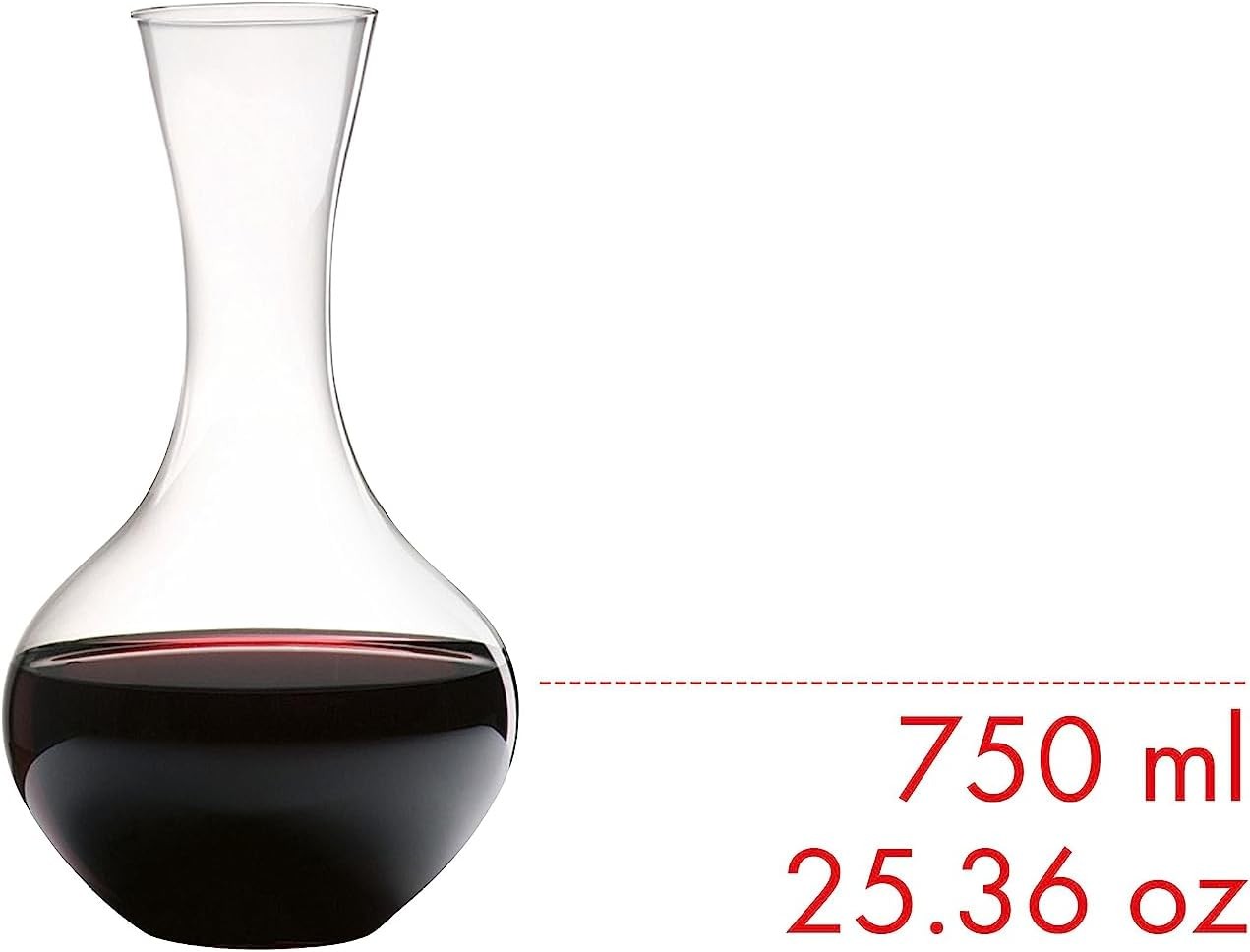 Crystal Wine Decanter 1.14L Elegant Aerator Carafe for Red & White Wine