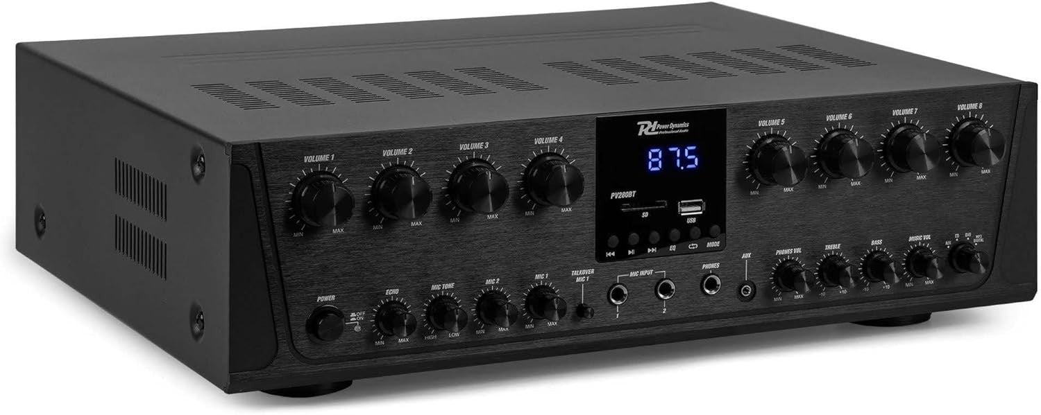 8-Zone Audio Amplifier | 8x100W Bluetooth USB FM Optical RCA Multiroom HiFi
