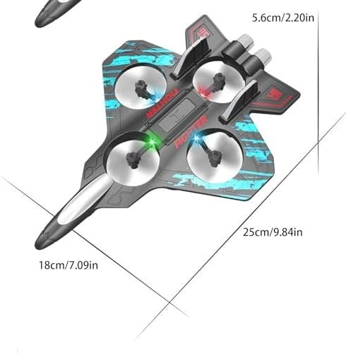 Foam RC Fighter Jet Drone w/ LED Lights 360° Flip Remote Control Plane Toy