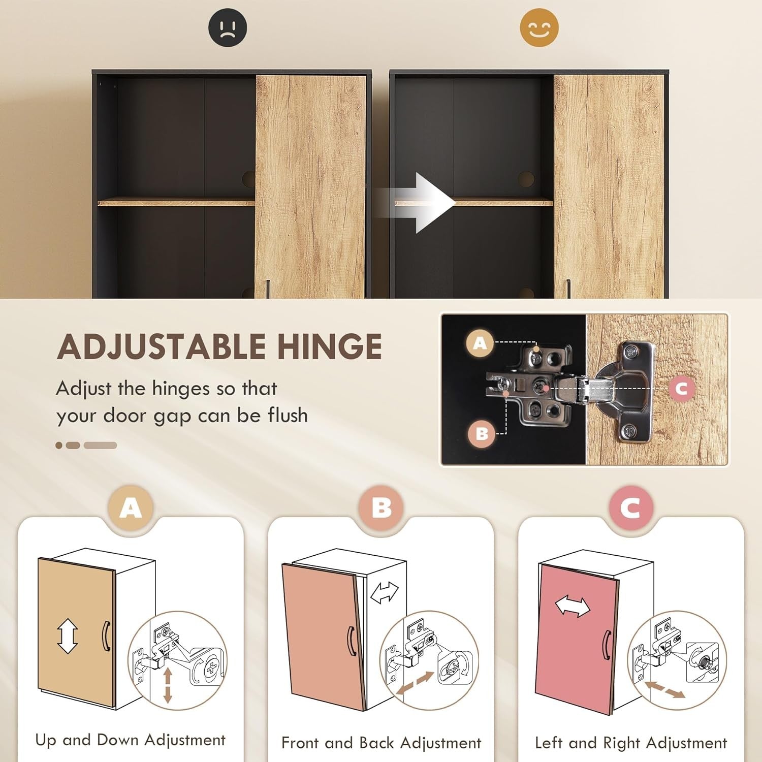 Freestanding Kitchen Storage Cabinet with Shelves Drawers & Microwave Stand
