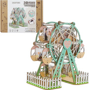 3D Wooden Ferris Wheel Photo Album Puzzle DIY Picture Frame Display Kit