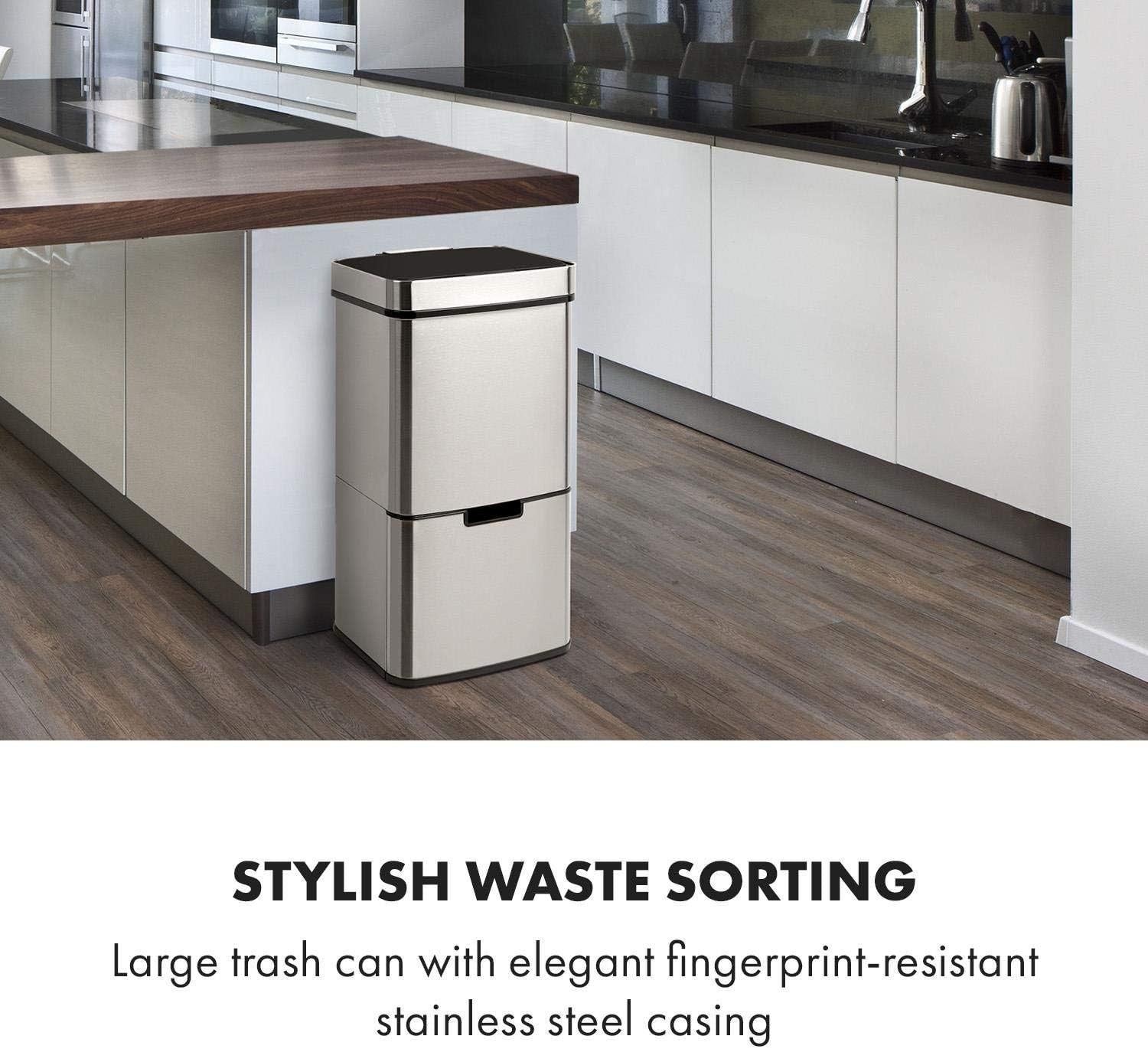 72L Touchless Kitchen Bin | Automatic Sensor Trash Can Silver
