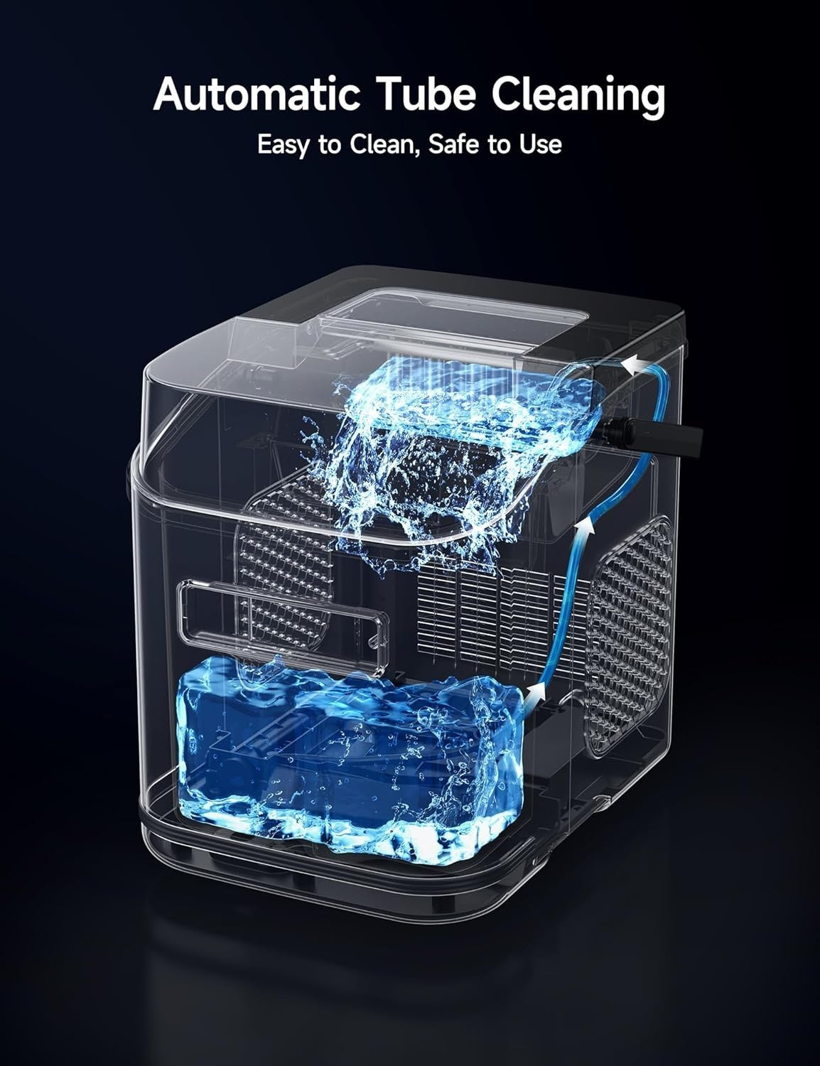 Countertop Ice Maker 12kg/24H Self Cleaning Portable Fast Ice 6 Min Black