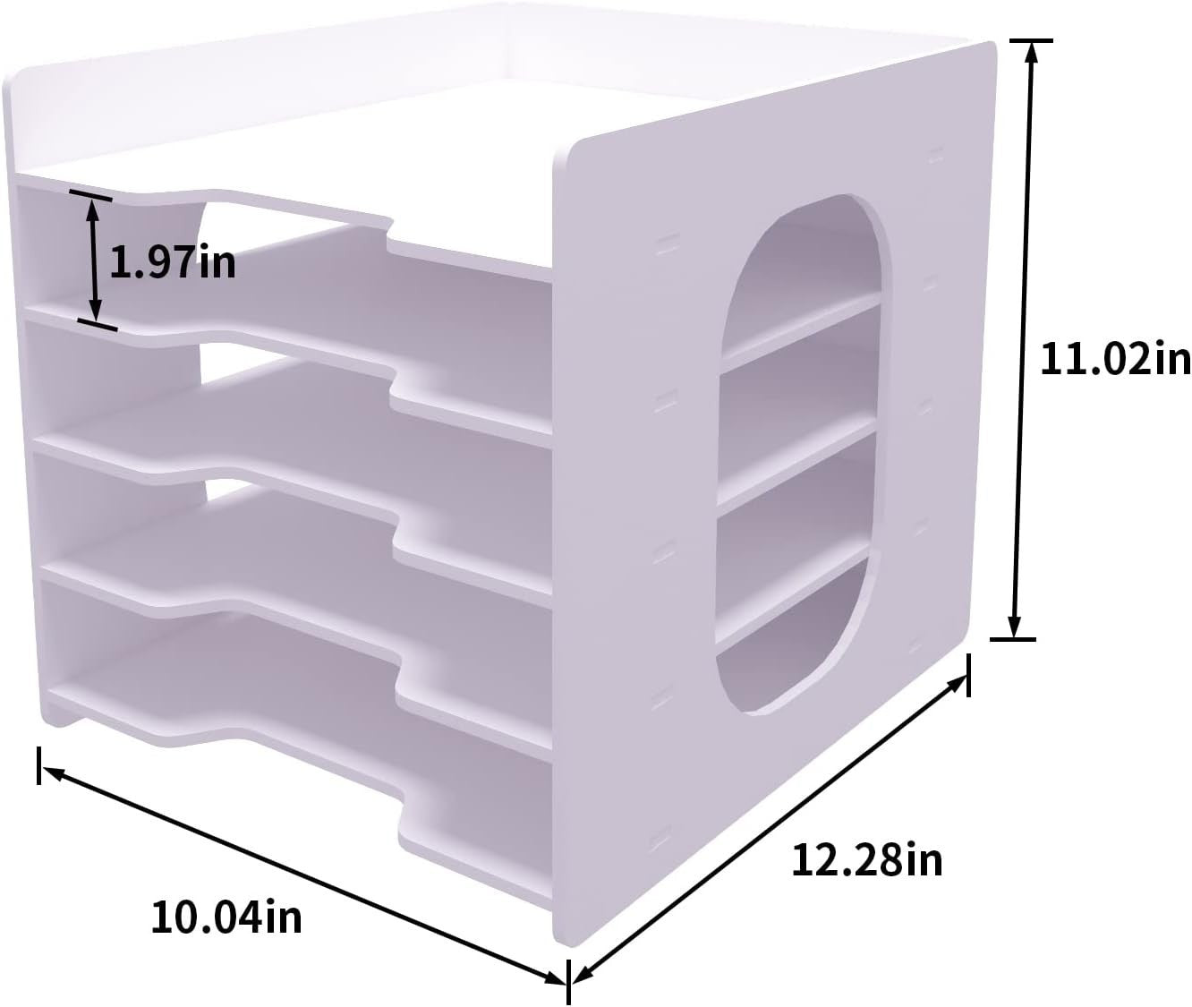 5-Tier Desktop Paper Organizer File Holder A4 Document Storage Tray