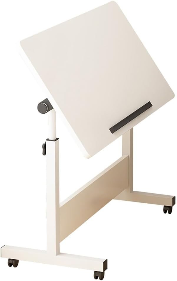 Adjustable Foldable Drawing Desk 68x45cm White Tilt Height Workstation Table