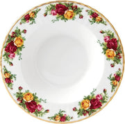 Vintage Floral Soup Plate 25cm Fine Bone China Gold Rim Tableware
