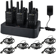 Walkie Talkies 6 Pack Rechargeable PMR446 Two Way Radio w 6 Way Charger